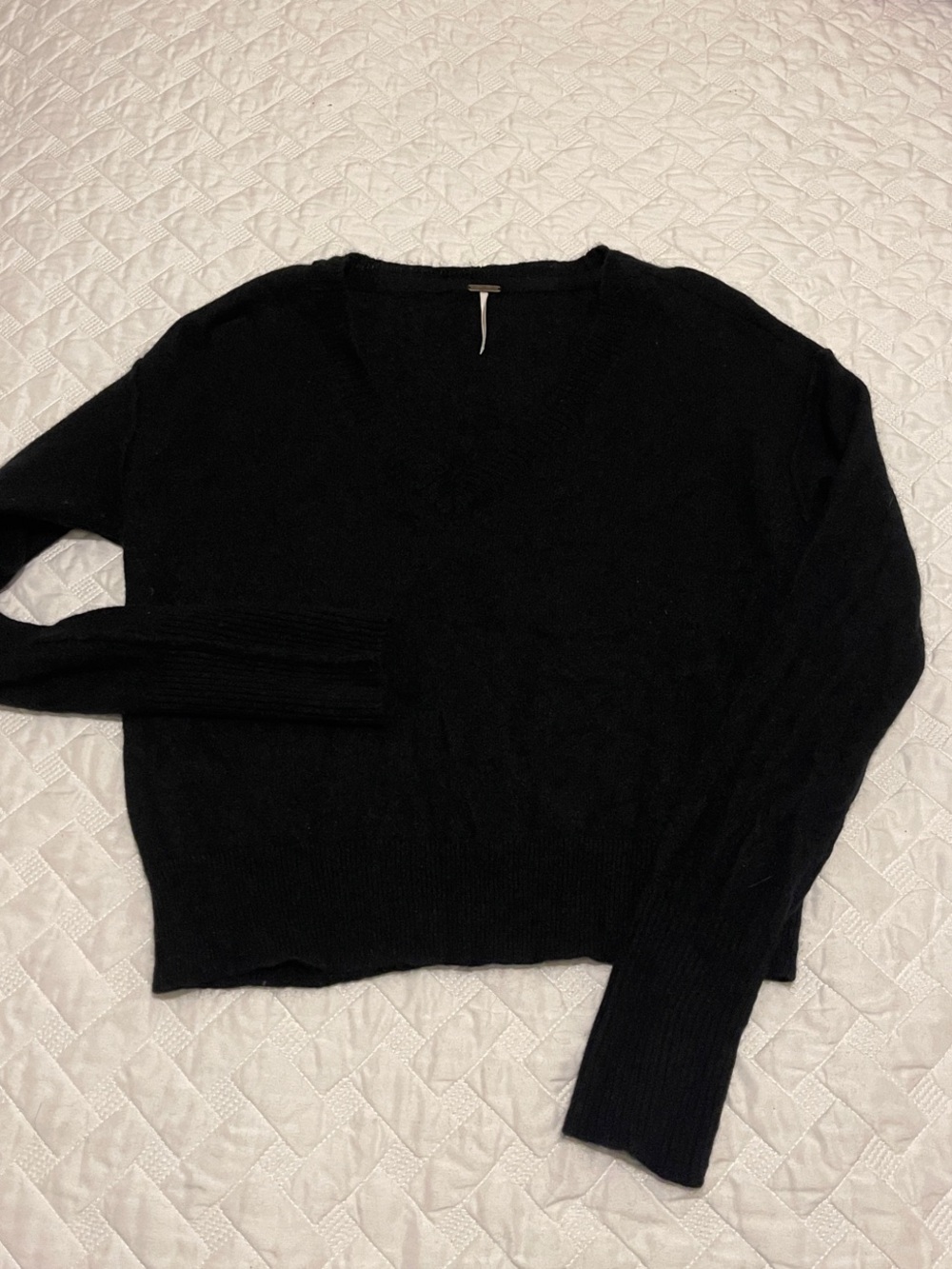 Free People Black Cashmere Sweater